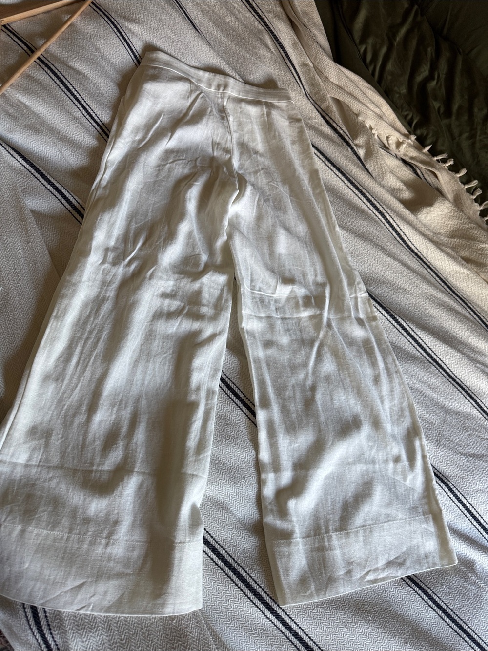 Cream H&M wide leg linen blend - Picture 3 of 6